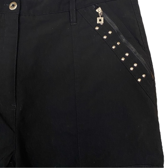 Jamie Sadock Golf Black Pants Silver  Metallic Hardware Size 8 - Picture 4 of 8